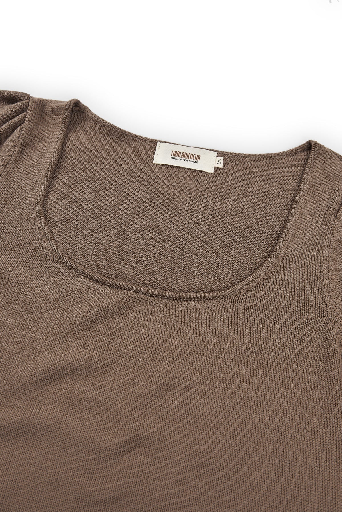 Top Punto Haya Lyocell Tencel Marrón