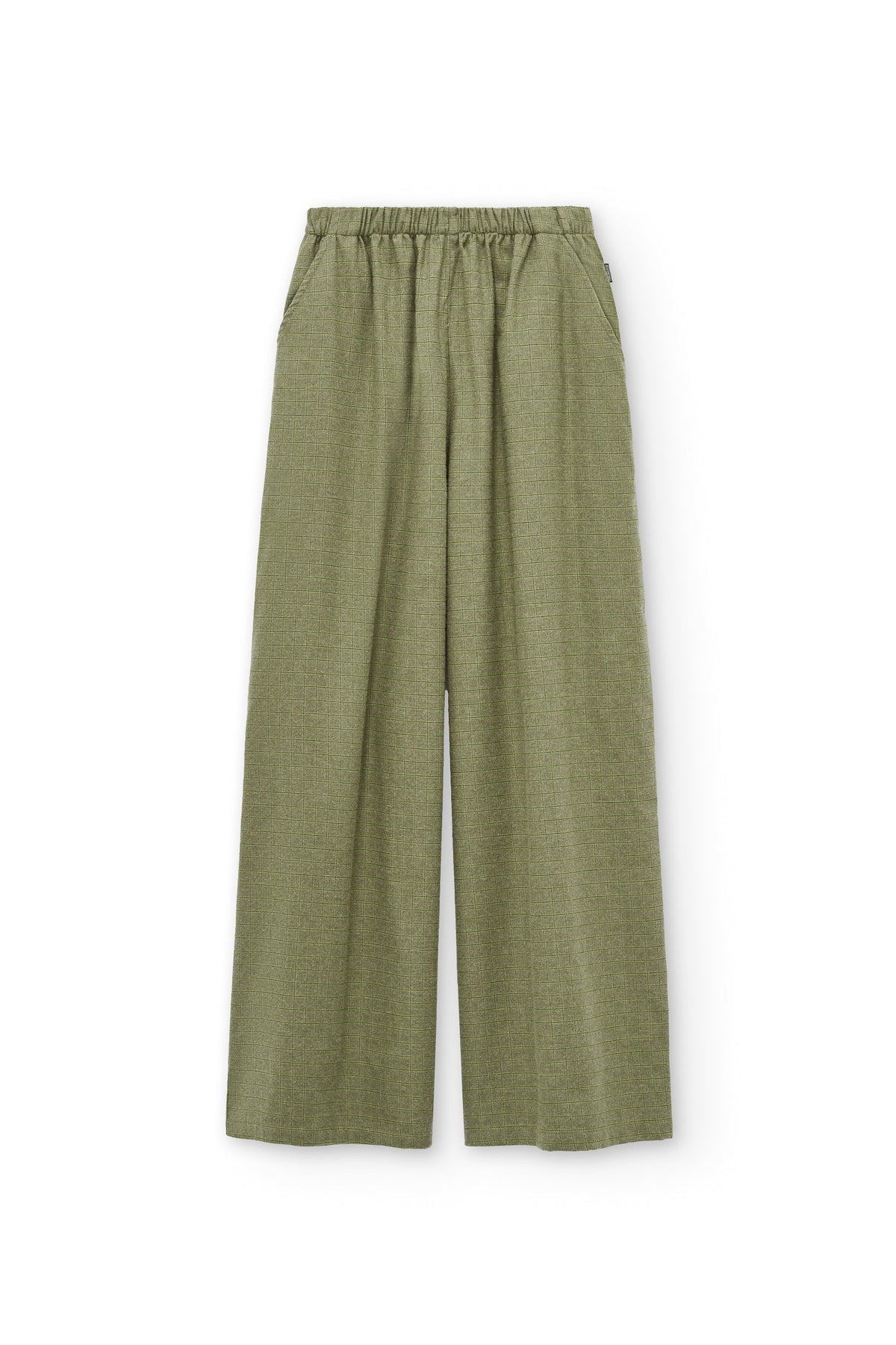 Pantalón ancho de algodón orgánico verde oliva