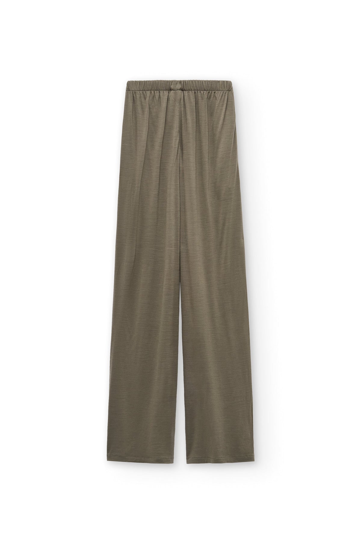 Pantalón ancho de lana merino verde salvia