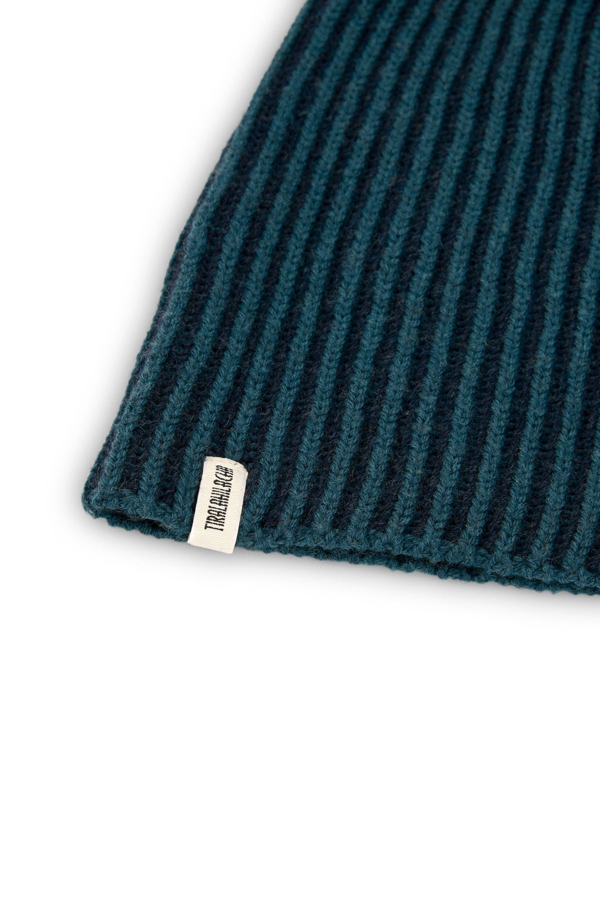 Gorro Tao bicolor azul en lana merino