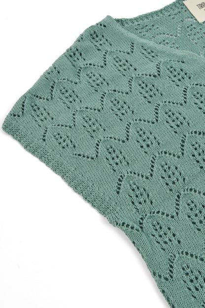 Top calado de tricot azul claro