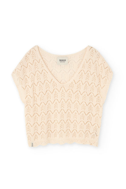 Top calado de tricot crudo