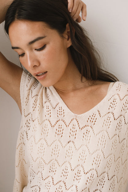 Top calado de tricot crudo