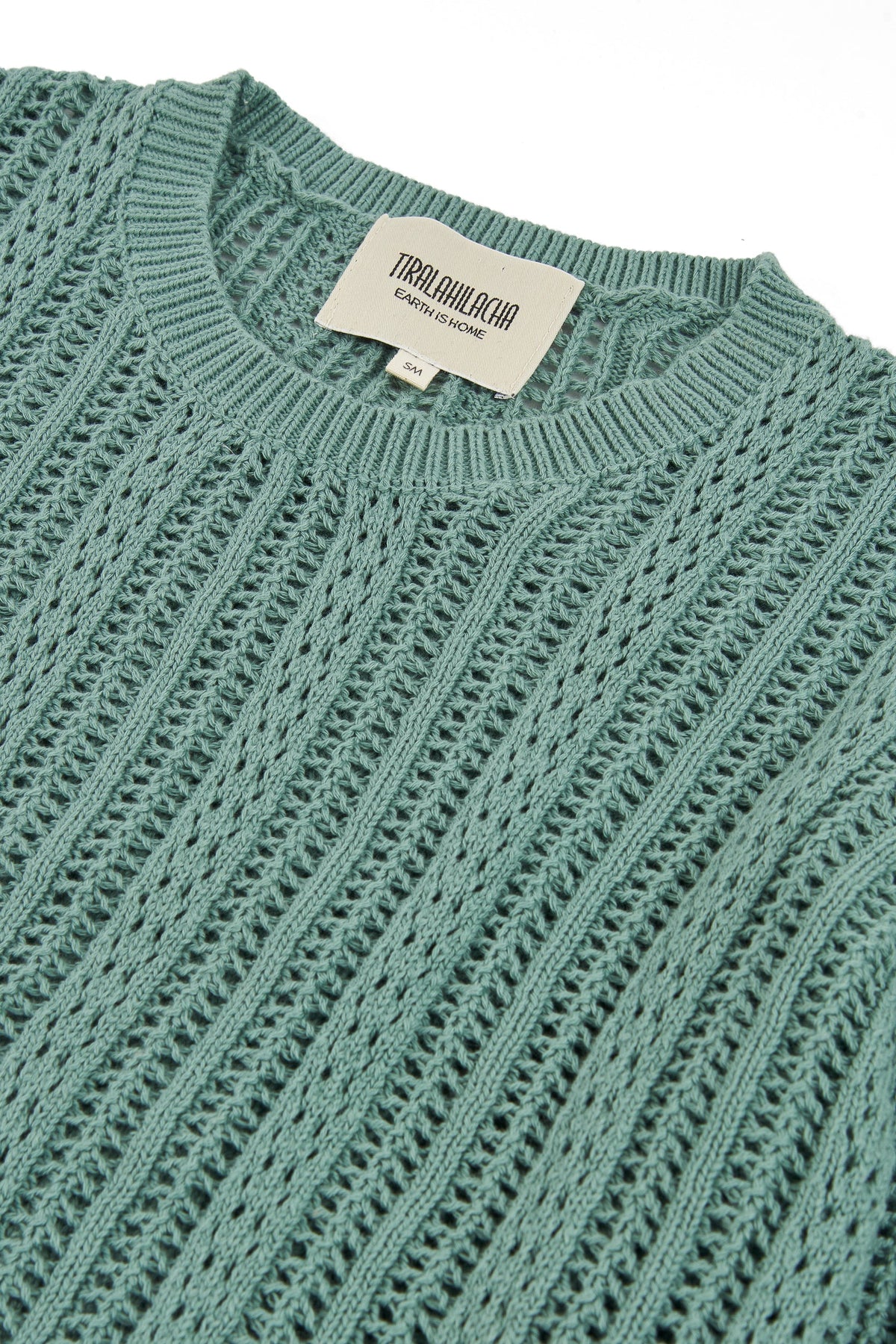 Jersey calado azul claro