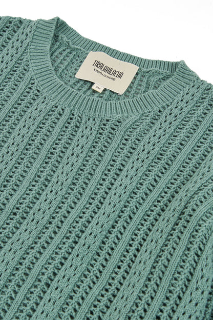 Jersey calado azul claro