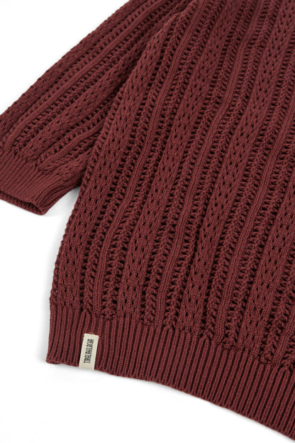 Jersey calado rojo arcilla