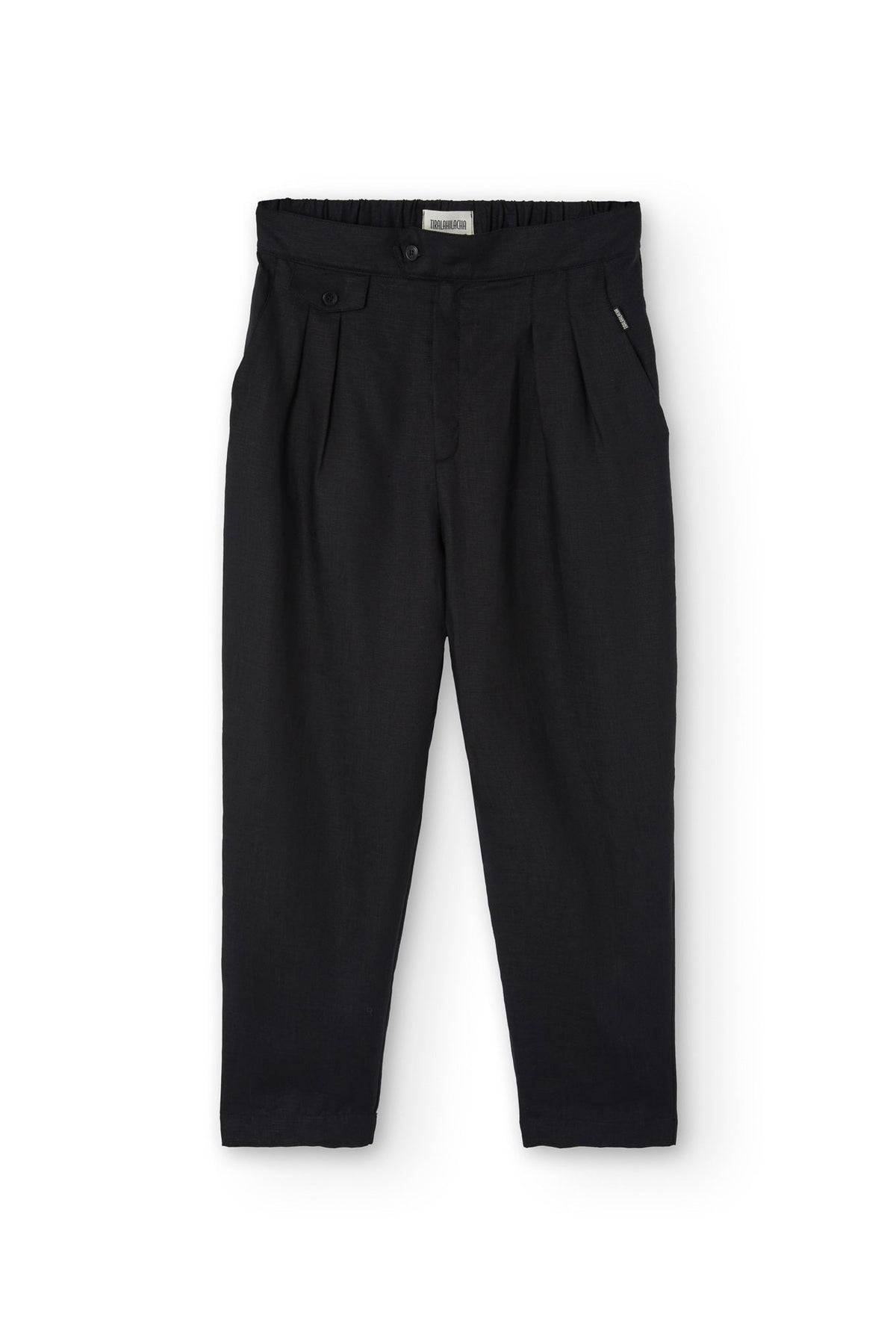 Pantalón pinzas Negro Bijoux de Lino