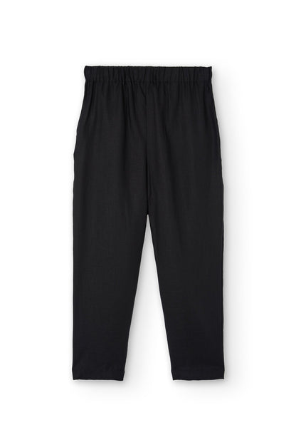 Pantalón pinzas Negro Bijoux de Lino