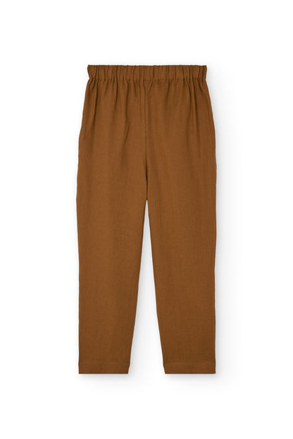 Pantalón pinzas Terracota Bijoux de Lino