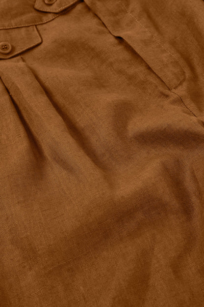 Pantalón pinzas Terracota Bijoux de Lino