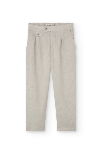 Pantalón pinzas Beige Bijoux de Lino