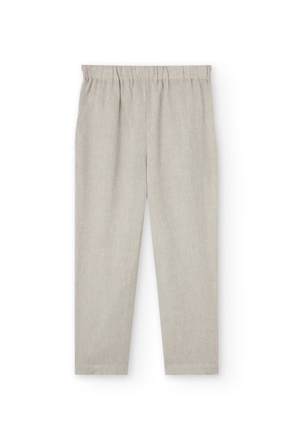 Pantalón pinzas Beige Bijoux de Lino