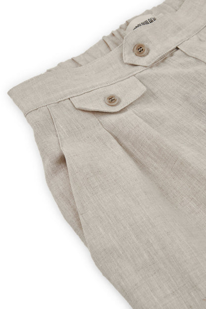 Pantalón pinzas Beige Bijoux de Lino