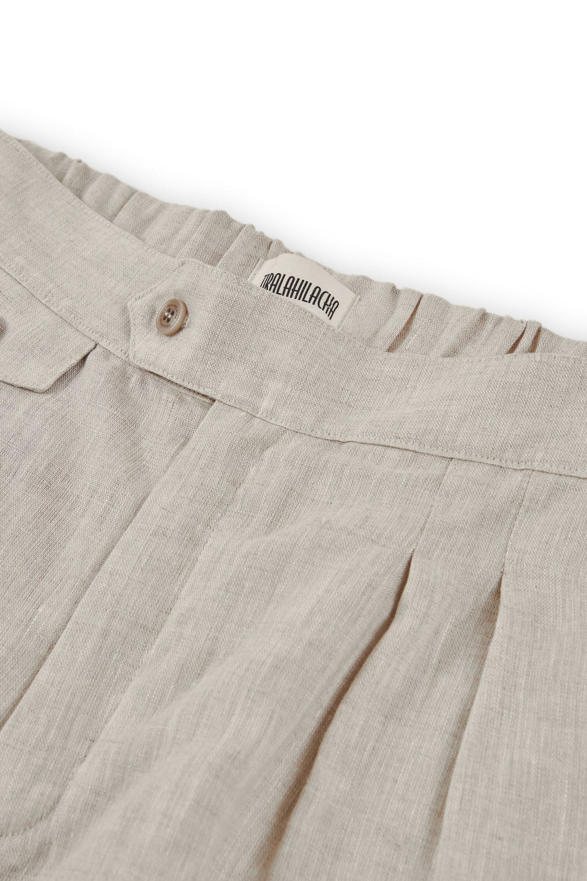 Pantalón pinzas Beige Bijoux de Lino