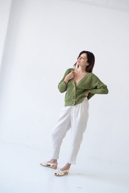 Pantalón pinzas Beige Bijoux de Lino