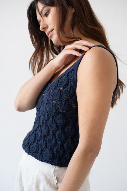 Tank Top Basile calado Azul