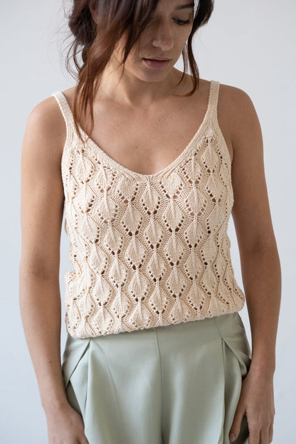 Tank Top Basile calado Beige