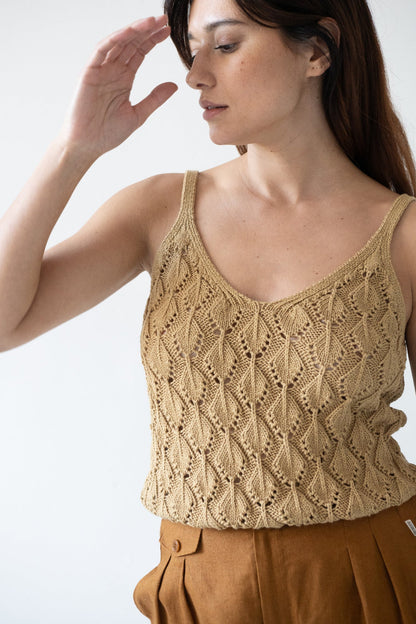 Tank Top Basile calado Mostaza