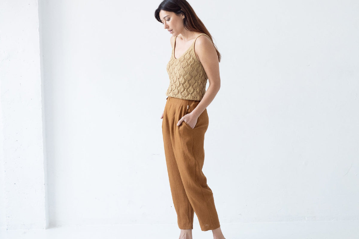 Tank Top Basile calado Mostaza