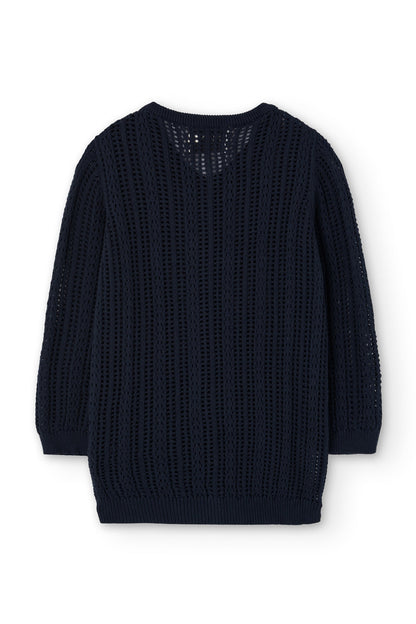 Cardigan Calado Bibi Azul