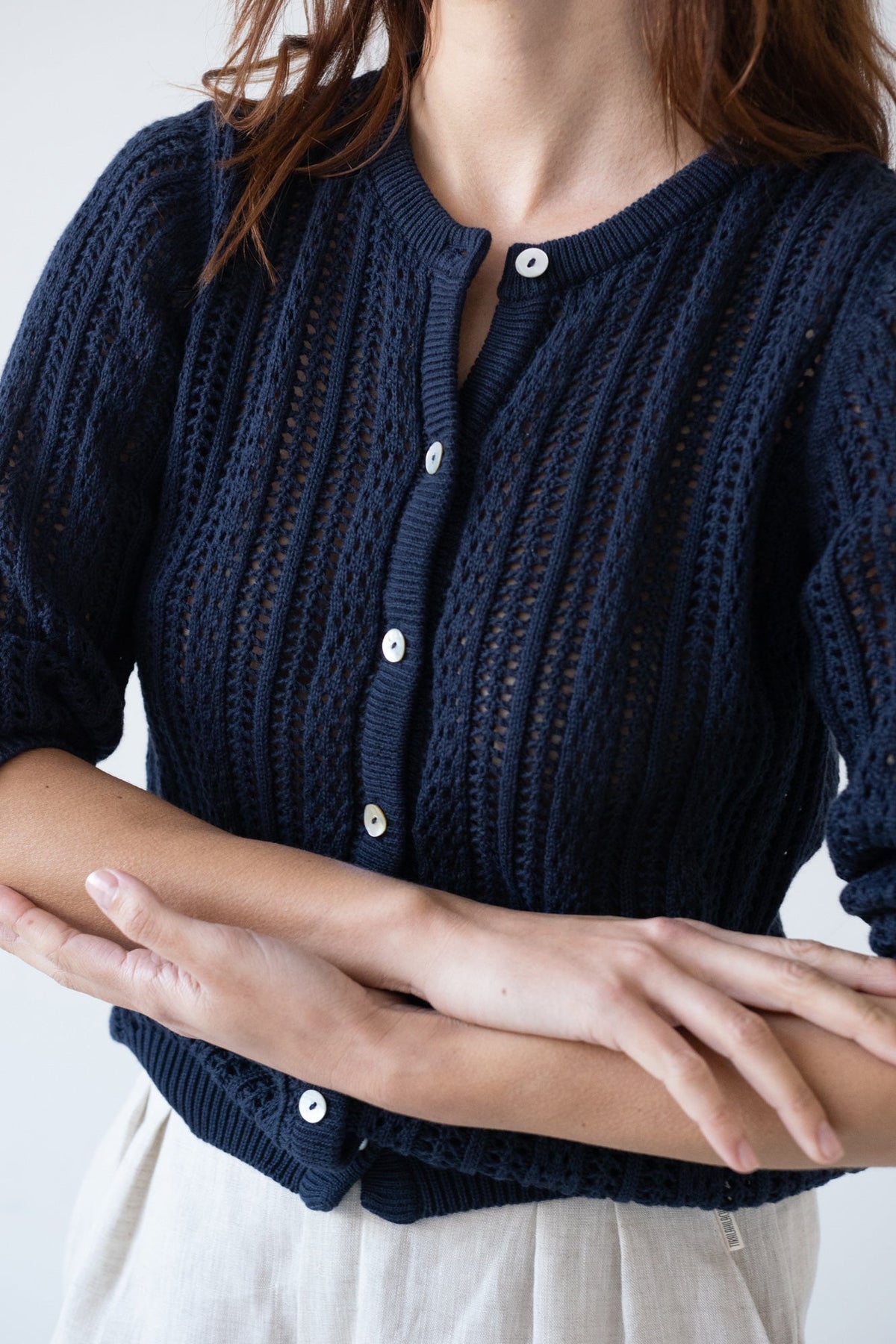 Cardigan Calado Bibi Azul