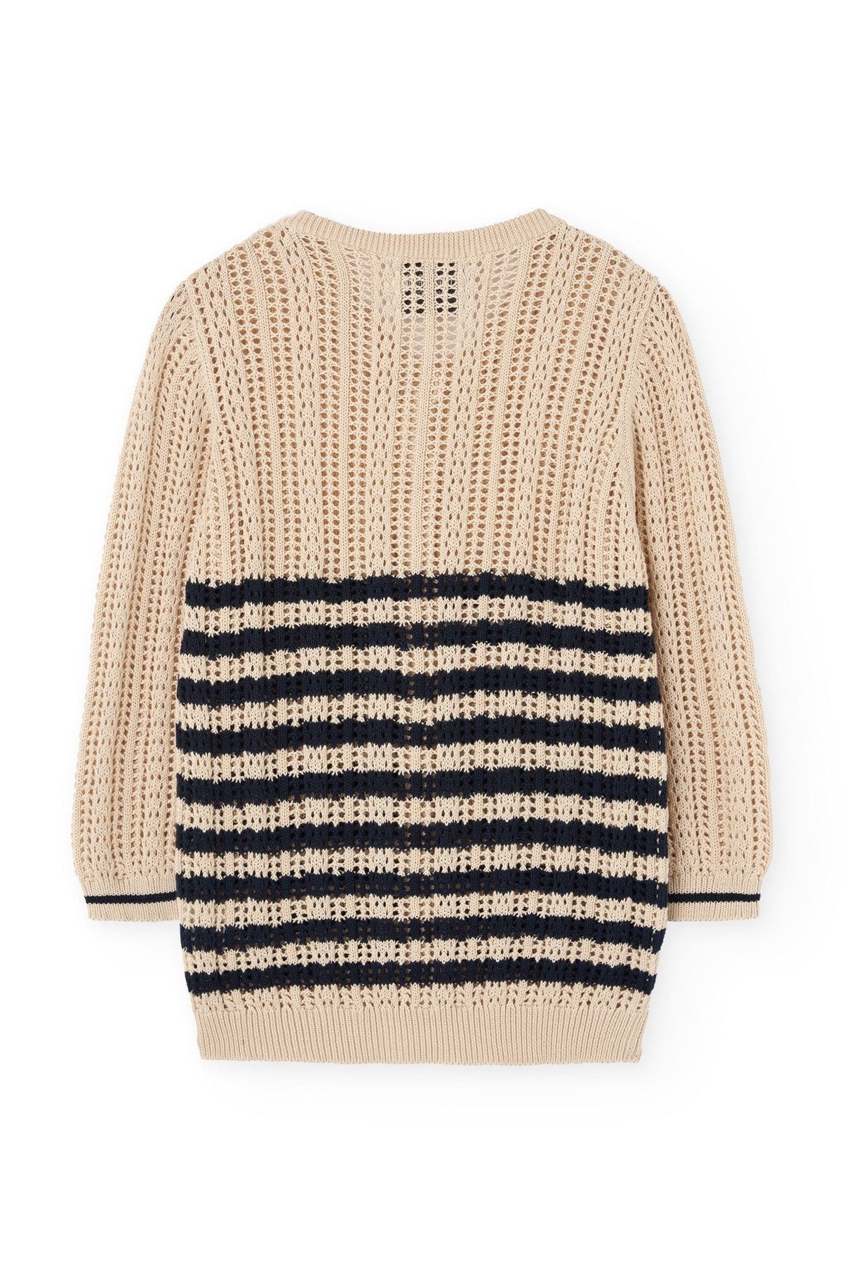 Cardigan Calado Bibi Beige Bicolor