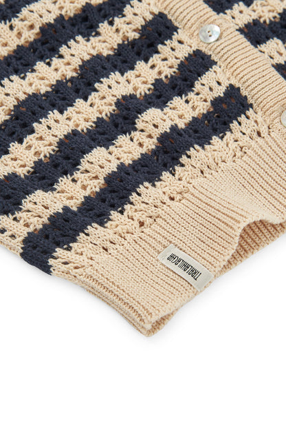 Cardigan Calado Bibi Beige Bicolor