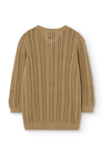 Cardigan Calado Bibi Mostaza