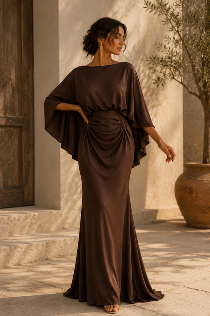 Cristina - Vestido Celeste de Silueta Elegante