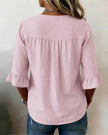 Elena - Blusa lisa de lino