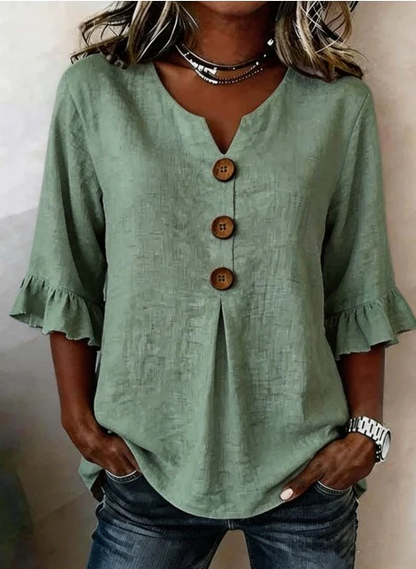 Elena - Blusa lisa de lino
