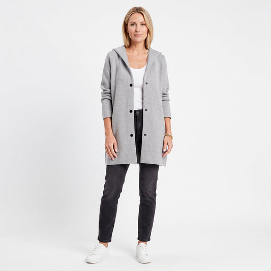 Isabella - Chaqueta larga elegante con capucha