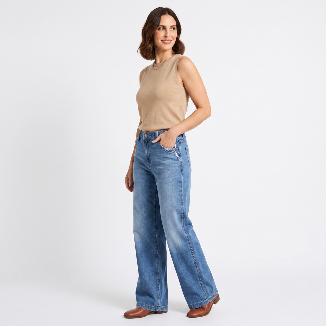 Paula – High-waisted, wide-leg jeans