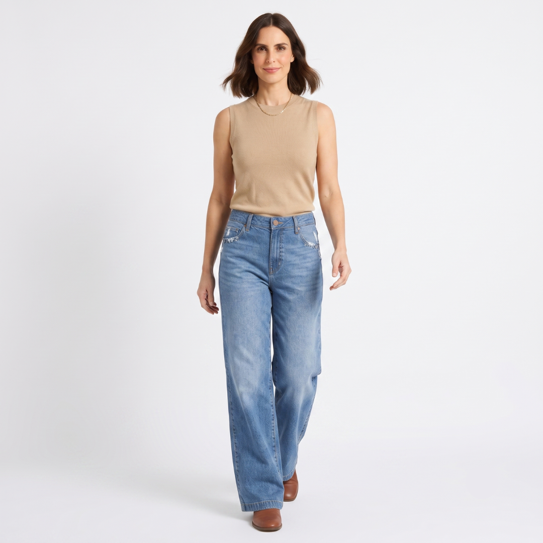 Paula – High-waisted, wide-leg jeans
