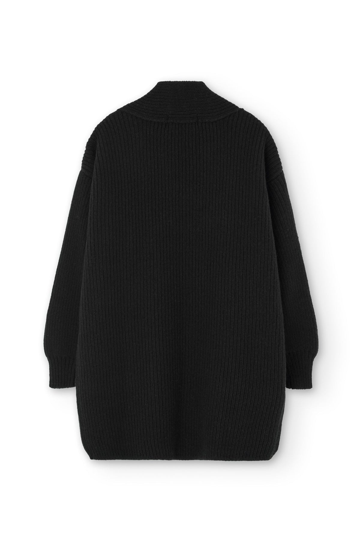 Chaqueta larga Gonda negro lana merino