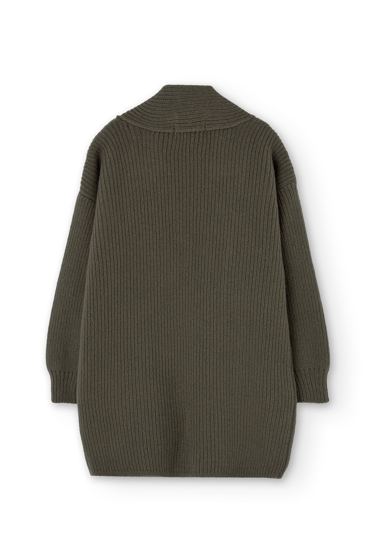 Chaqueta larga Gonda verde lana merino