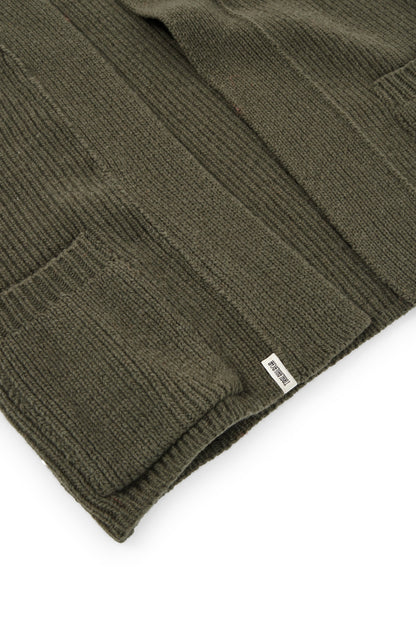 Chaqueta larga Gonda verde lana merino