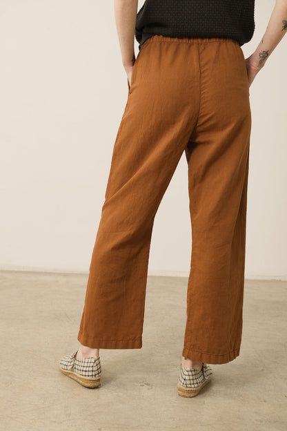 Pantalón Henna Oversized Lino Teja