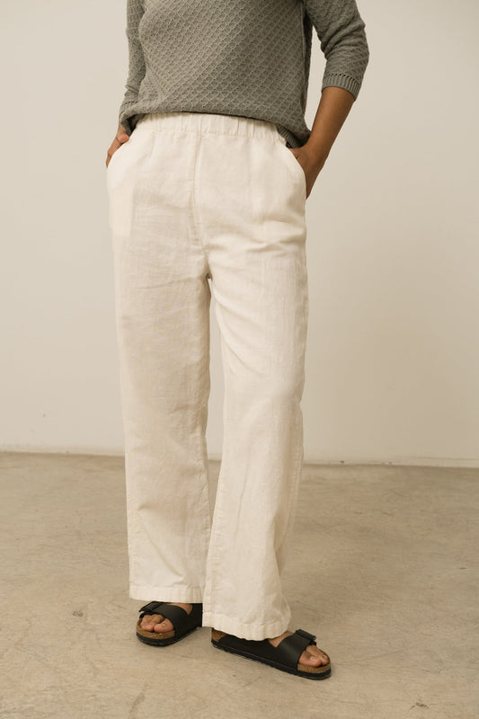 Pantalón Henna Oversized Lino Blanco