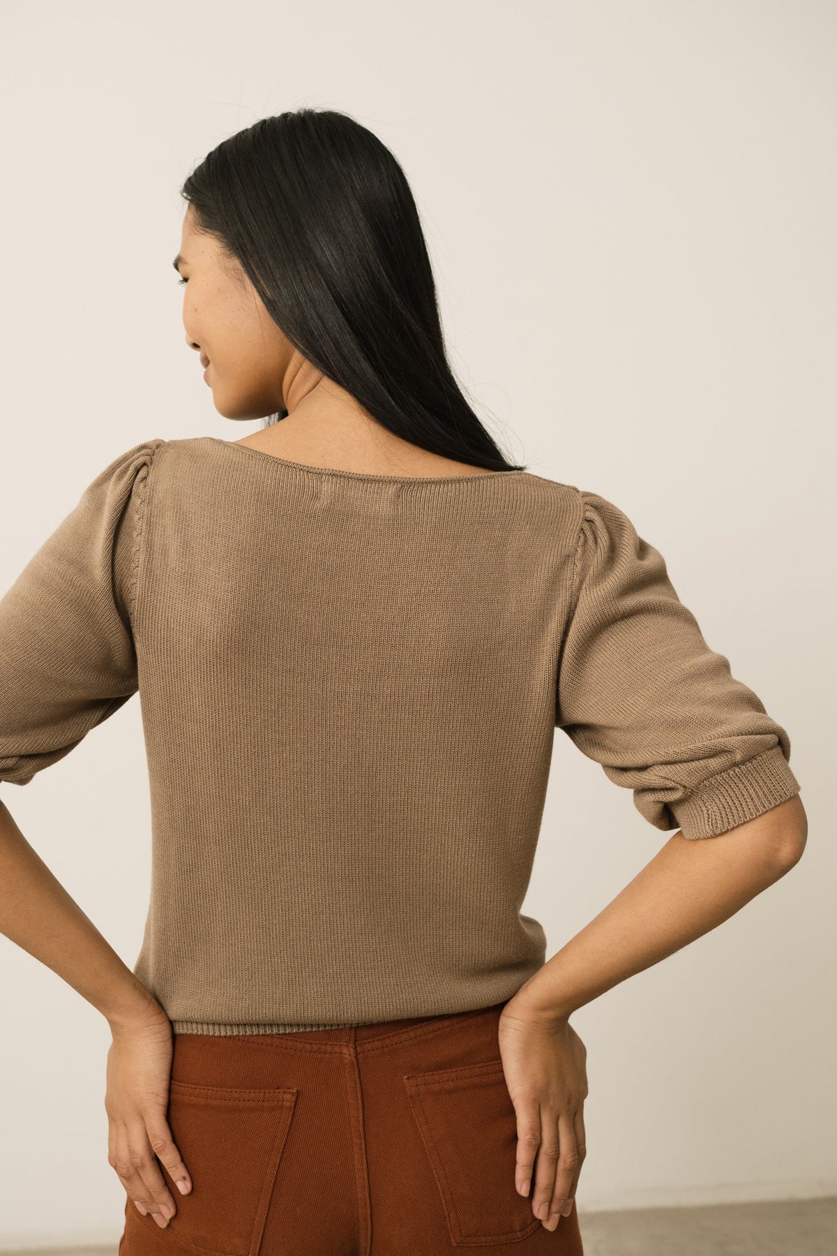 Top Punto Haya Lyocell Tencel Marrón