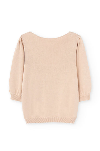 Top Punto Haya Lyocell Tencel Beige Rosado