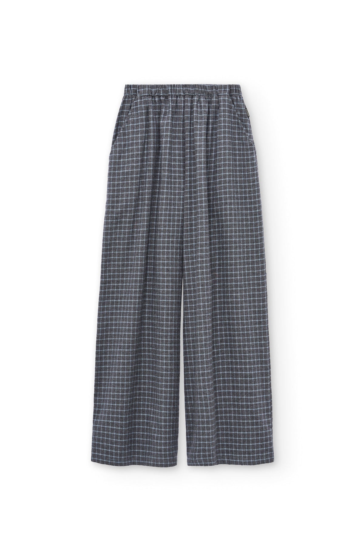Pantalón ancho de algodón orgánico azul arándano