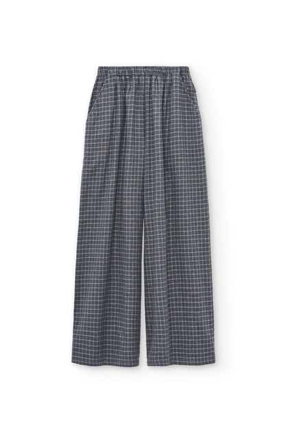 Pantalón ancho de algodón orgánico azul arándano