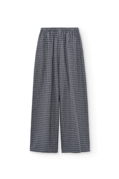 Pantalón ancho de algodón orgánico azul arándano