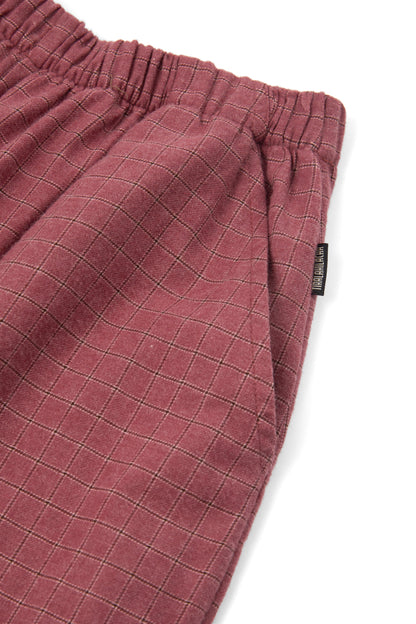 Pantalón ancho de algodón orgánico granate grosella