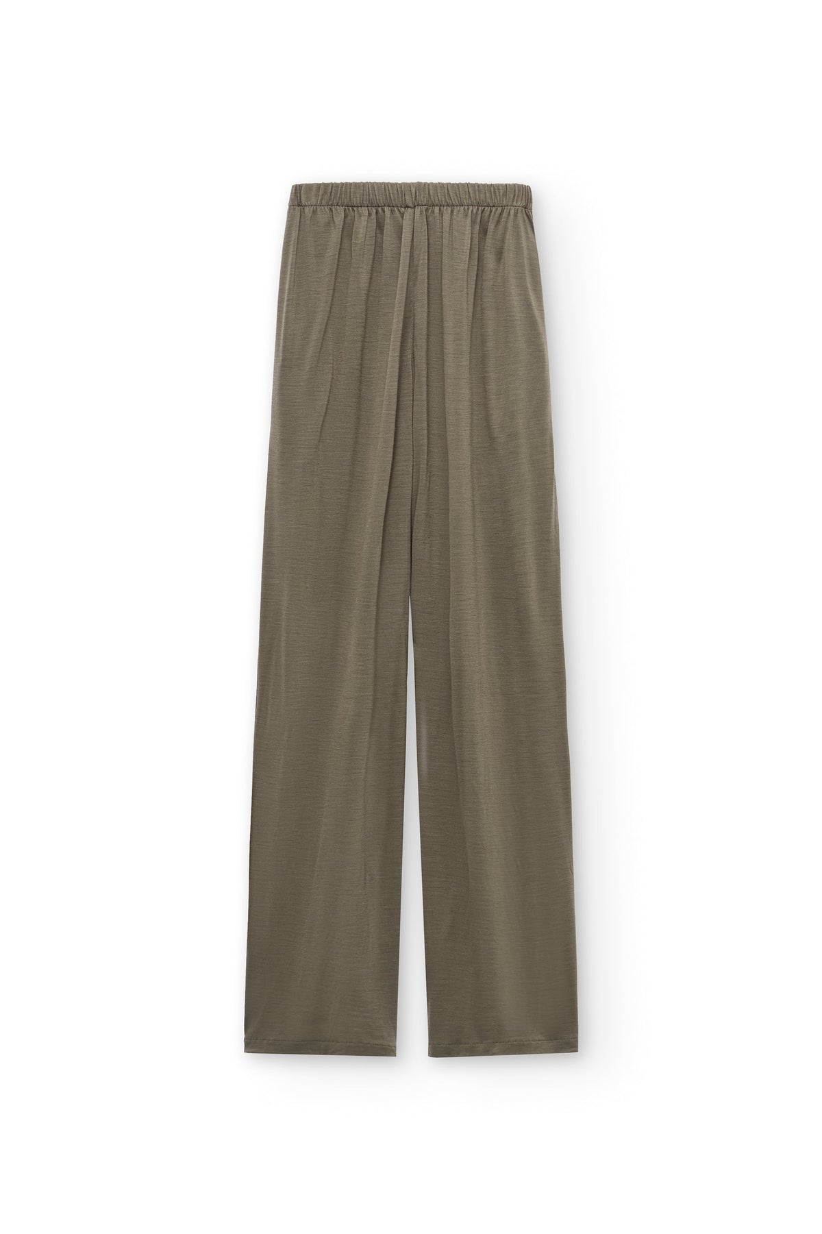 Pantalón ancho de lana merino verde salvia