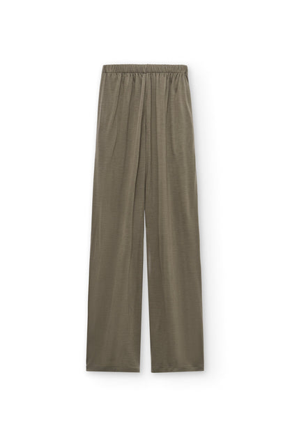 Pantalón ancho de lana merino verde salvia