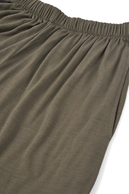 Pantalón ancho de lana merino verde salvia