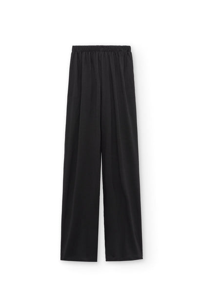 Pantalón ancho de lana merino gris antracita