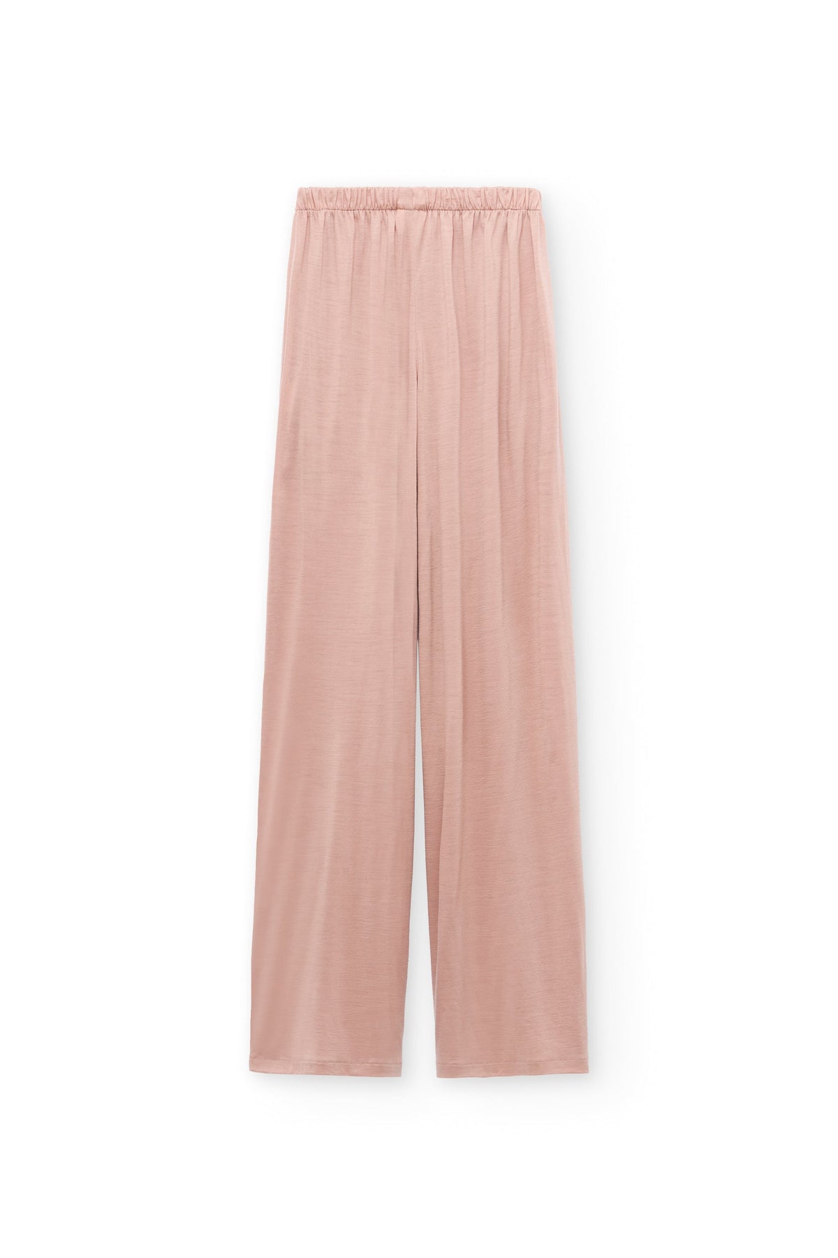 Pantalón ancho de lana merino rosa empolvado